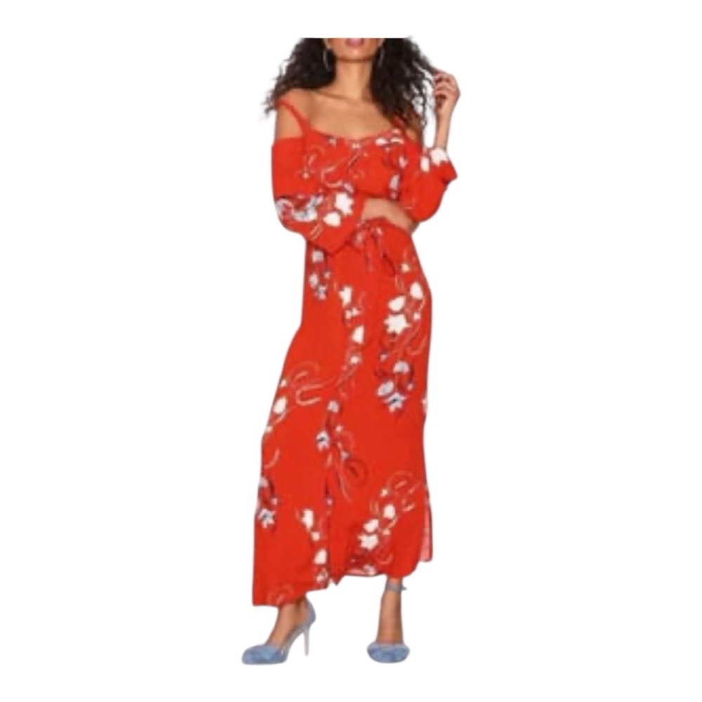 Y.A.S. Floral Red Maxi Dress size Small NYT